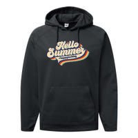 Retro 70s Hello Summer Happy Last Day Of School Teacher Performance Fleece Hoodie