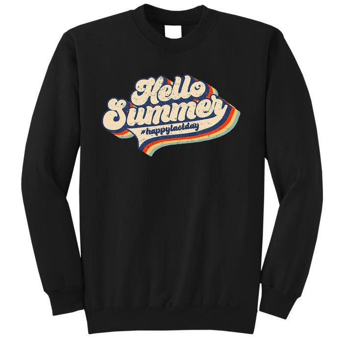 Retro 70s Hello Summer Happy Last Day Of School Teacher Sweatshirt