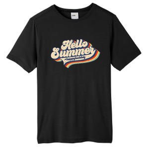 Retro 70s Hello Summer Happy Last Day Of School Teacher Tall Fusion ChromaSoft Performance T-Shirt