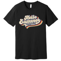 Retro 70s Hello Summer Happy Last Day Of School Teacher Premium T-Shirt