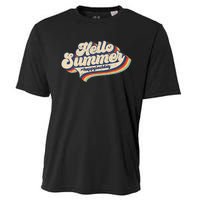 Retro 70s Hello Summer Happy Last Day Of School Teacher Cooling Performance Crew T-Shirt