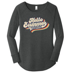 Retro 70s Hello Summer Happy Last Day Of School Teacher Women's Perfect Tri Tunic Long Sleeve Shirt