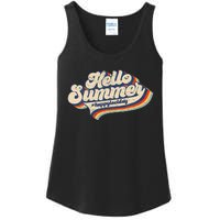 Retro 70s Hello Summer Happy Last Day Of School Teacher Ladies Essential Tank