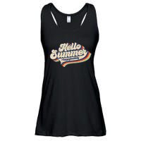 Retro 70s Hello Summer Happy Last Day Of School Teacher Ladies Essential Flowy Tank