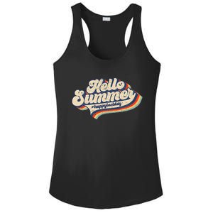 Retro 70s Hello Summer Happy Last Day Of School Teacher Ladies PosiCharge Competitor Racerback Tank