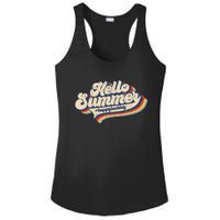 Retro 70s Hello Summer Happy Last Day Of School Teacher Ladies PosiCharge Competitor Racerback Tank