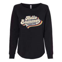 Retro 70s Hello Summer Happy Last Day Of School Teacher Womens California Wash Sweatshirt