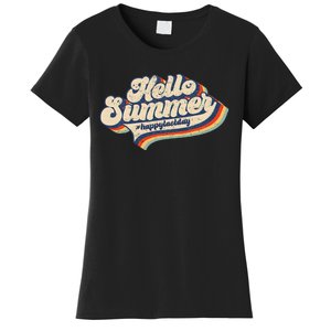 Retro 70s Hello Summer Happy Last Day Of School Teacher Women's T-Shirt