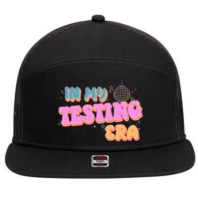 Retro 70's In My Testing Era School Test Time 7 Panel Mesh Trucker Snapback Hat