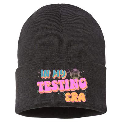 Retro 70's In My Testing Era School Test Time Sustainable Knit Beanie