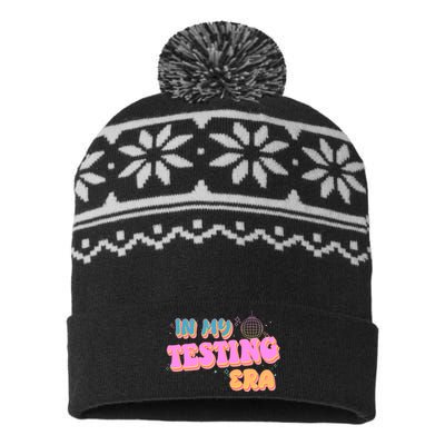 Retro 70's In My Testing Era School Test Time USA-Made Snowflake Beanie