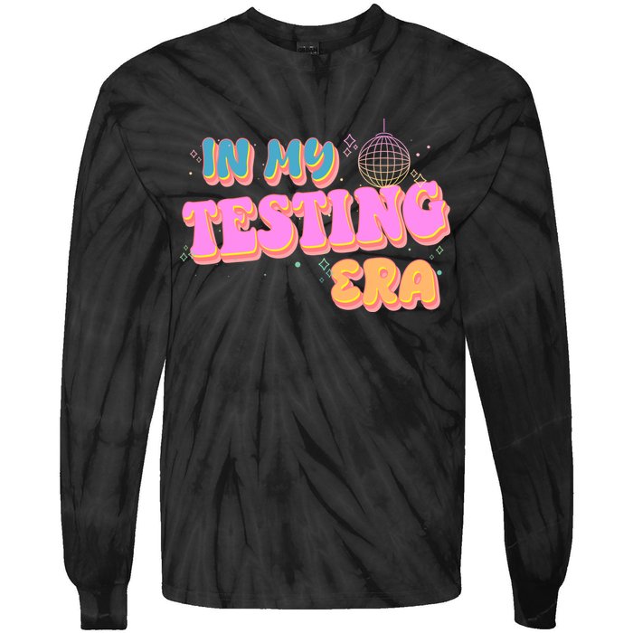 Retro 70's In My Testing Era School Test Time Tie-Dye Long Sleeve Shirt