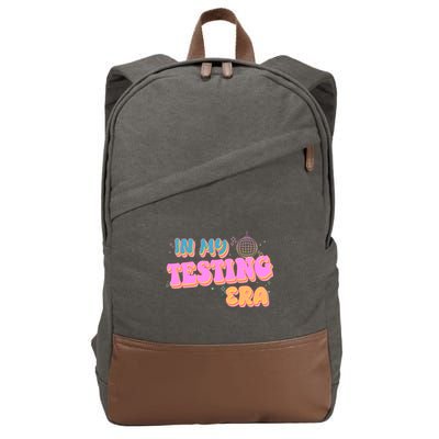 Retro 70's In My Testing Era School Test Time Cotton Canvas Backpack