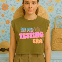 Retro 70's In My Testing Era School Test Time Garment-Dyed Women's Muscle Tee