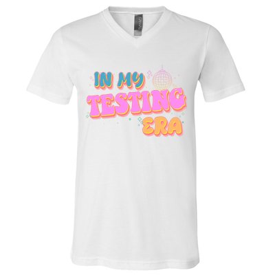 Retro 70's In My Testing Era School Test Time V-Neck T-Shirt