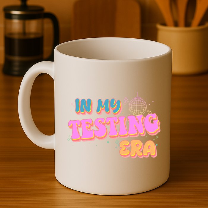 Retro 70's In My Testing Era School Test Time Mug