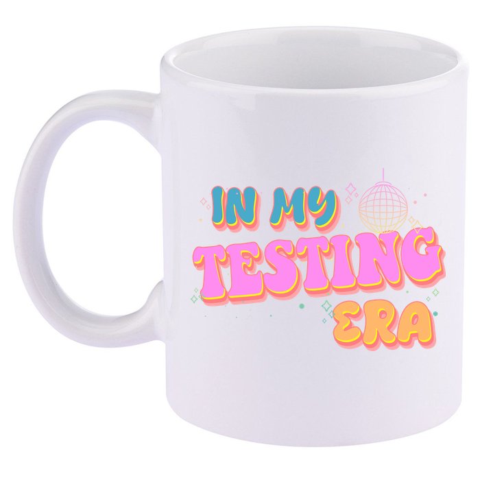 Retro 70's In My Testing Era School Test Time 11oz C Handle Ceramic Mug