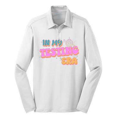 Retro 70's In My Testing Era School Test Time Silk Touch Performance Long Sleeve Polo