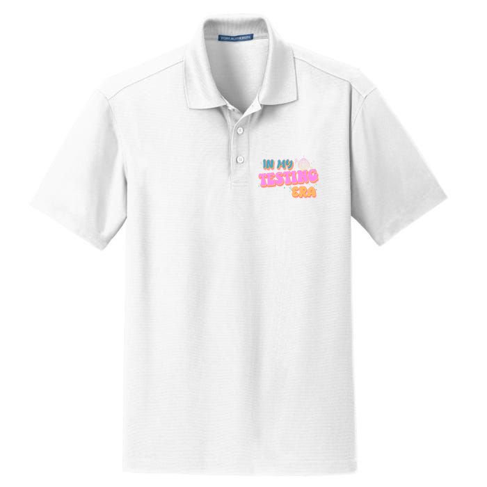 Retro 70's In My Testing Era School Test Time Dry Zone Grid Polo