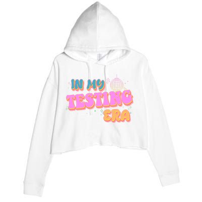 Retro 70's In My Testing Era School Test Time Crop Fleece Hoodie