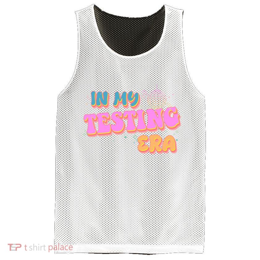 Retro 70's In My Testing Era School Test Time Mesh Reversible Basketball Jersey Tank
