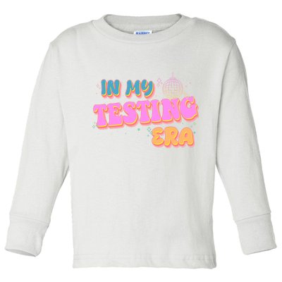 Retro 70's In My Testing Era School Test Time Toddler Long Sleeve Shirt