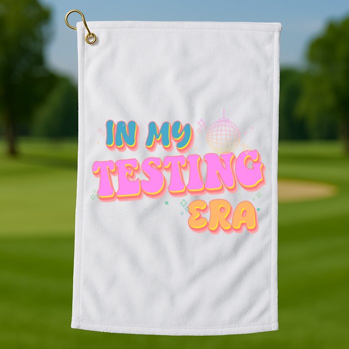 Retro 70's In My Testing Era School Test Time Golf Towel