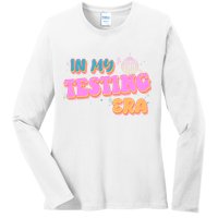 Retro 70's In My Testing Era School Test Time Ladies Long Sleeve Shirt