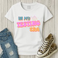 Retro 70's In My Testing Era School Test Time Womens T-Shirt