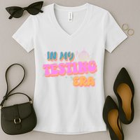 Retro 70's In My Testing Era School Test Time Women's V-Neck T-Shirt