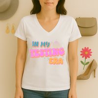 Retro 70's In My Testing Era School Test Time Women's V-Neck T-Shirt