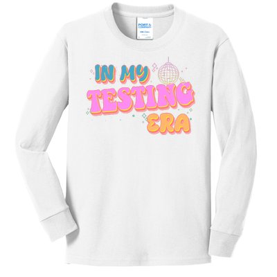 Retro 70's In My Testing Era School Test Time Kids Long Sleeve Shirt