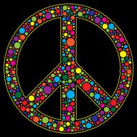 Retro 70's Polka Dot Peace Sign City Backpack