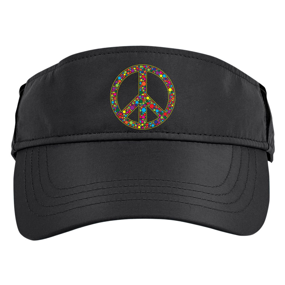 Retro 70's Polka Dot Peace Sign Adult Drive Performance Visor