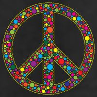 Retro 70's Polka Dot Peace Sign Adult Drive Performance Visor