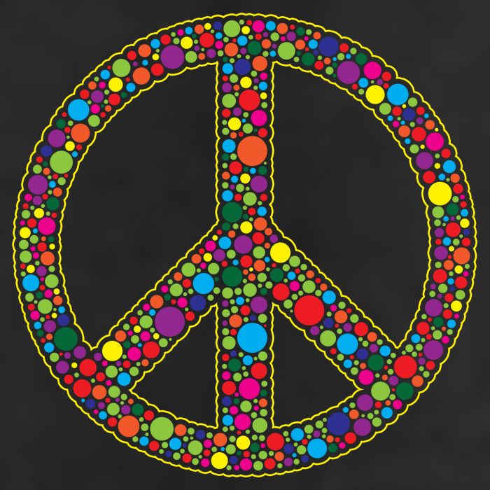 Retro 70's Polka Dot Peace Sign Adult Drive Performance Visor