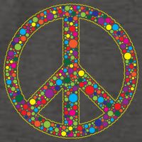 Retro 70's Polka Dot Peace Sign Vector Backpack