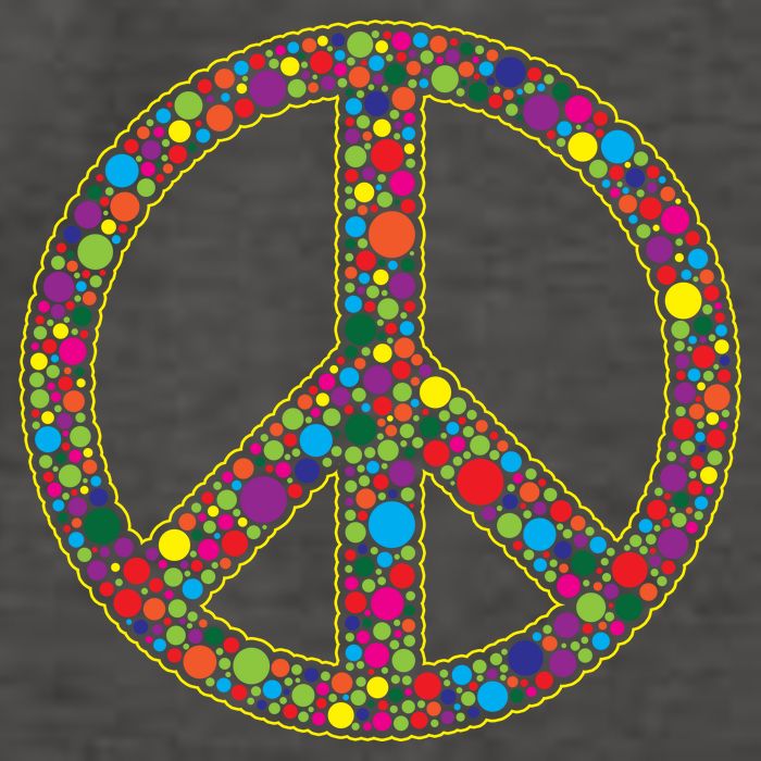 Retro 70's Polka Dot Peace Sign Vector Backpack