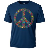 Retro 70's Polka Dot Peace Sign Cooling Performance Crew T-Shirt