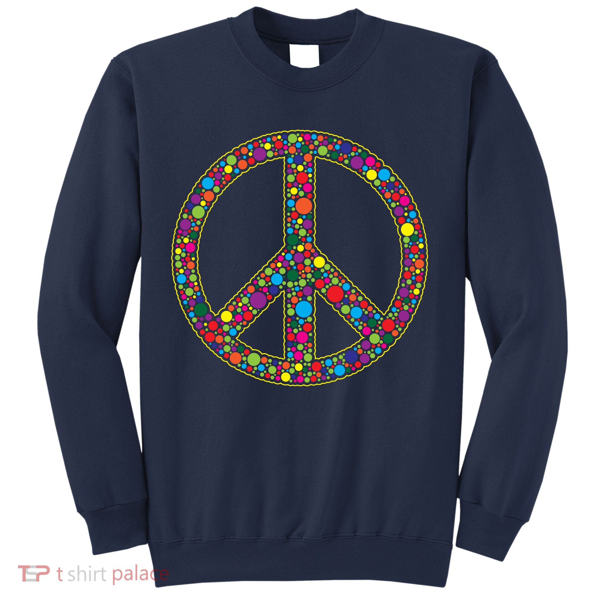 Retro 70's Polka Dot Peace Sign Sweatshirt