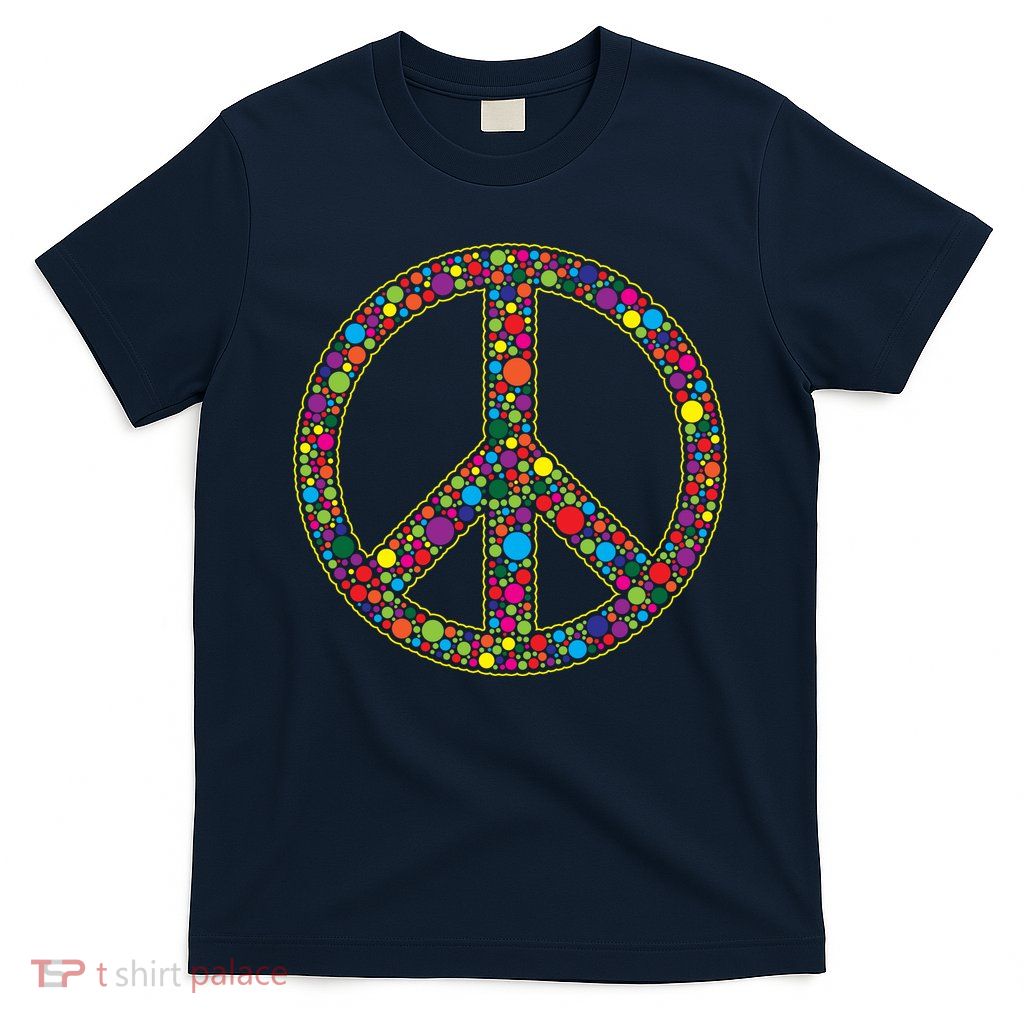Retro 70's Polka Dot Peace Sign T-Shirt