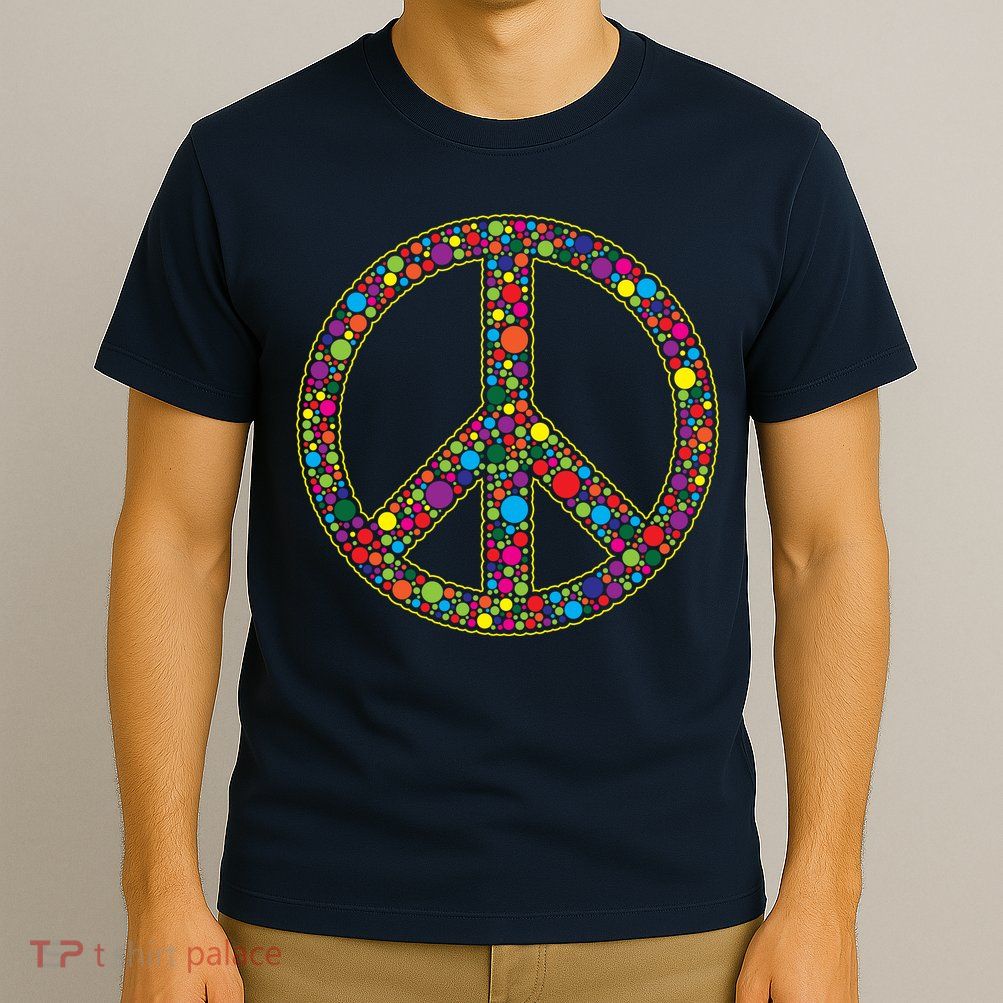 Retro 70's Polka Dot Peace Sign T-Shirt