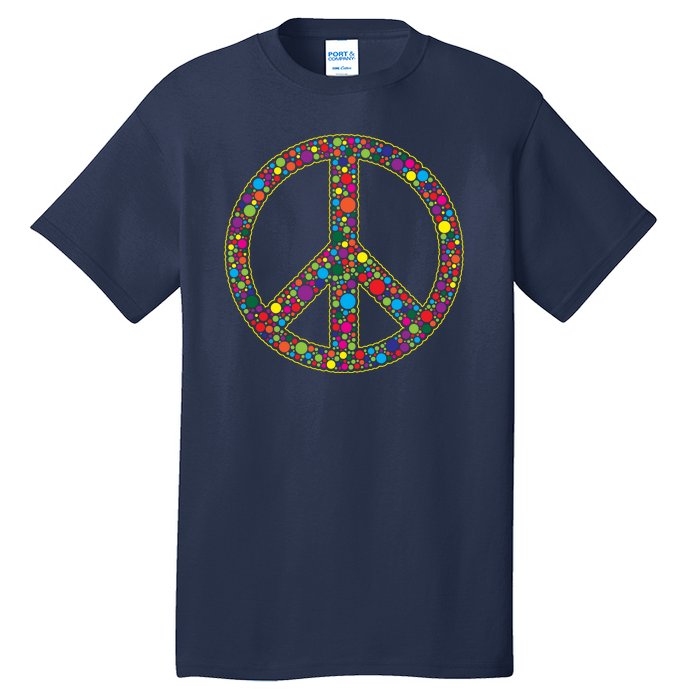 Retro 70's Polka Dot Peace Sign Tall T-Shirt