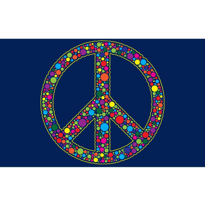 Retro 70's Polka Dot Peace Sign Bumper Sticker