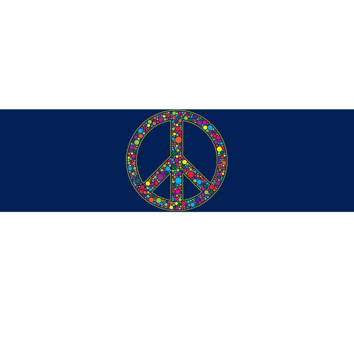 Retro 70's Polka Dot Peace Sign Bumper Sticker