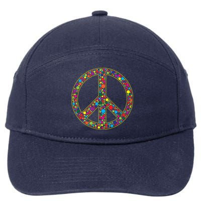 Retro 70's Polka Dot Peace Sign 7-Panel Snapback Hat