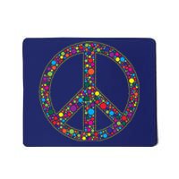 Retro 70's Polka Dot Peace Sign Mousepad