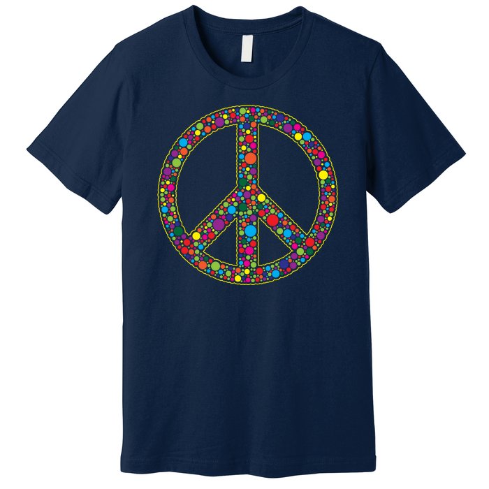 Retro 70's Polka Dot Peace Sign Premium T-Shirt