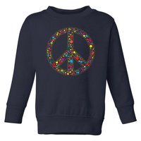 Retro 70's Polka Dot Peace Sign Toddler Sweatshirt