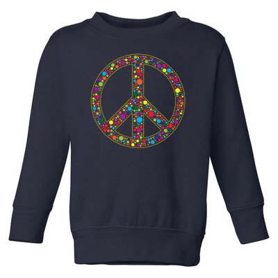 Retro 70's Polka Dot Peace Sign Toddler Sweatshirt